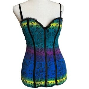 Native Intimates Snakeskin Rainbow Corset Lingerie Top